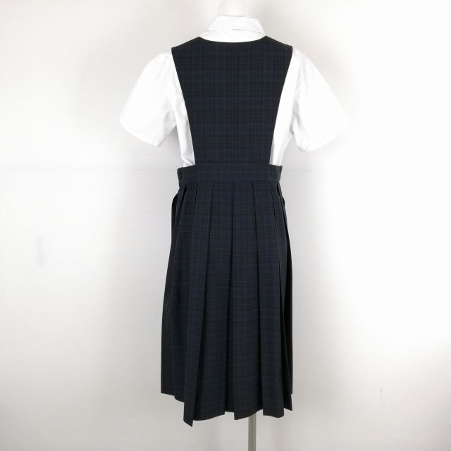 1円 ジャンパースカート 紐タイ ウエスト76 夏物 女子 学生服 中学 高校 制服 中古 ランクC EY8051_画像2