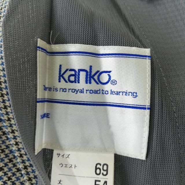 1円 ブレザー チェックスカート 紐タイ 上下4点セット 冬物 女子 学生服 中学 高校 紺 制服 中古 ランクC EY9404の画像9