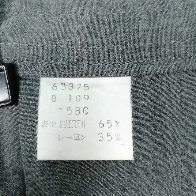 1円 スクールスカート 夏物 w60-丈59 グレー 中学 高校 プリーツ 学生服 制服 女子 中古 IN4869の画像5