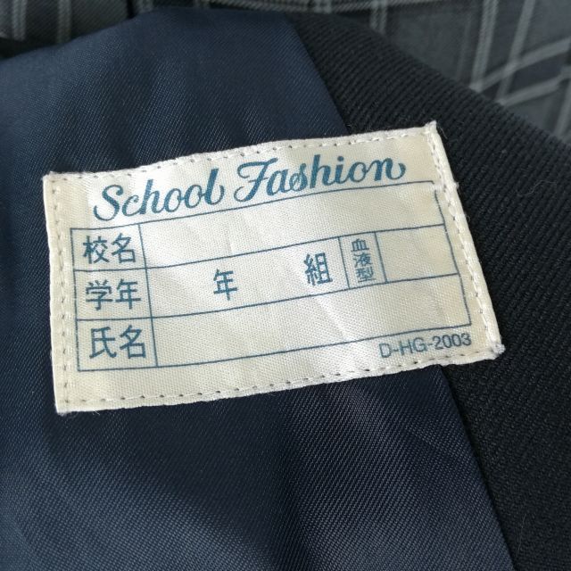 1円 ブレザー チェックスカート リボン 上下4点セット 冬物 女子 学生服 中学 高校 グレー 制服 中古 ランクC EY9716_画像6