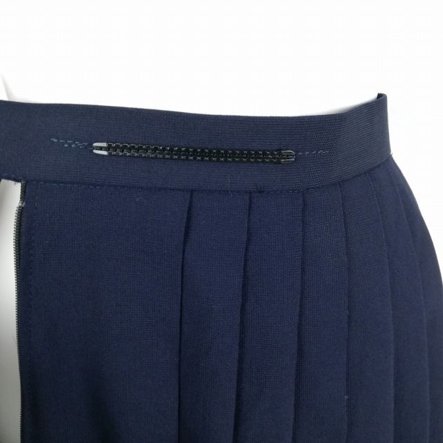 1円 セーラー服 スカート スカーフ 上下3点セット 夏物 青3本線 女子 学生服 兵庫灘中学 白 制服 中古 ランクC EY9819の画像7