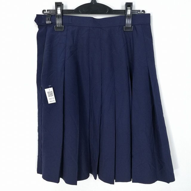 1 jpy school skirt summer thing w66- height 52 navy blue Saitama mountain . an educational institution high school pleat school uniform uniform woman used HK6118