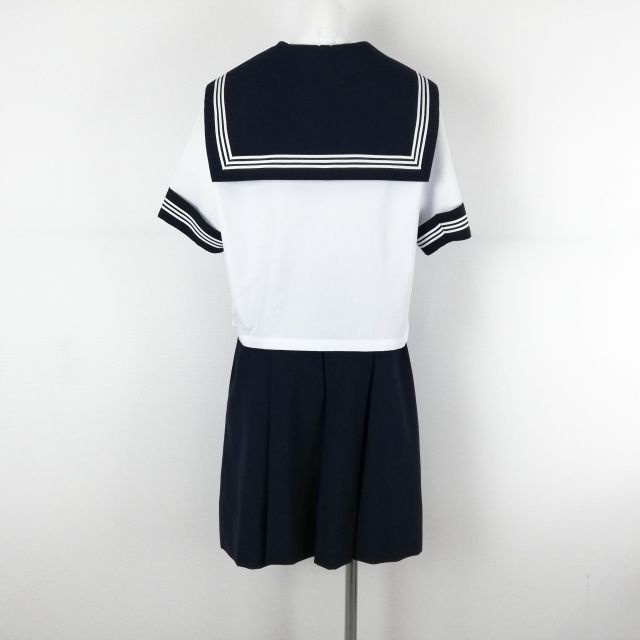 1 jpy sailor suit skirt scarf top and bottom 3 point set 170A large size summer thing white 3ps.@ line woman school uniform middle . high school white uniform used rank C EY9913