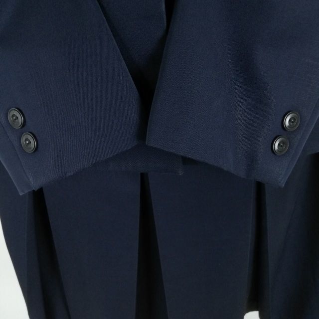 1円 イートン スカート 紐タイ 上下4点セット 大きいサイズ カンコー 冬物 女子 学生服 中学 高校 紺 制服 中古 ランクC EY9021の画像3