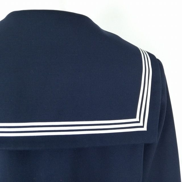 1 jpy sailor suit skirt top and bottom 3 point set designation 175A large size ELLE winter thing white 3ps.@ line woman school uniform middle . high school navy blue uniform used rank C EY9977