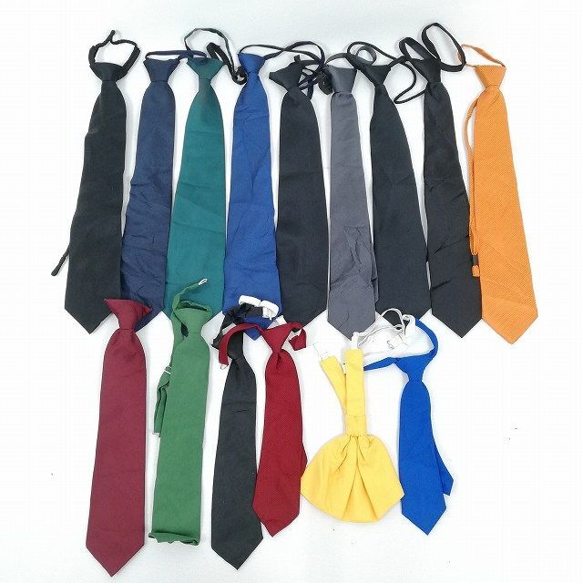 1円 学生必須アイテム 15点セット ネクタイ いろいろ詰合 中古 制服 学生 KK0732_画像1