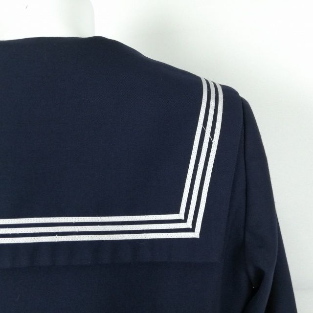 1 jpy sailor suit jumper skirt scarf top and bottom 3 point set winter thing white 3ps.@ line woman school uniform middle . high school navy blue uniform used rank C EY9581