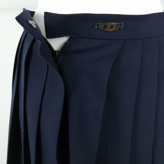 1 jpy eaton micro miniskirt cord Thai top and bottom 4 point set large size winter thing woman school uniform Ooita west middle . navy blue uniform used rank C NA0142