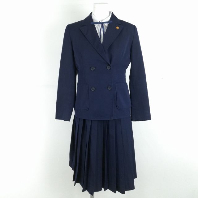 1 jpy blaser the best skirt cord Thai top and bottom 5 point set 155A winter thing woman school uniform Kochi .. middle . navy blue uniform used rank C NA0515