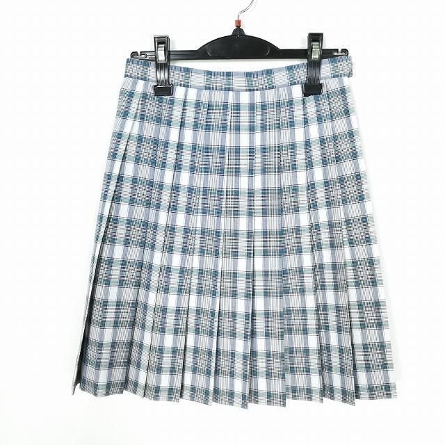 1 jpy school skirt summer thing w60- height 51 check middle . high school pleat school uniform uniform woman used IN5213