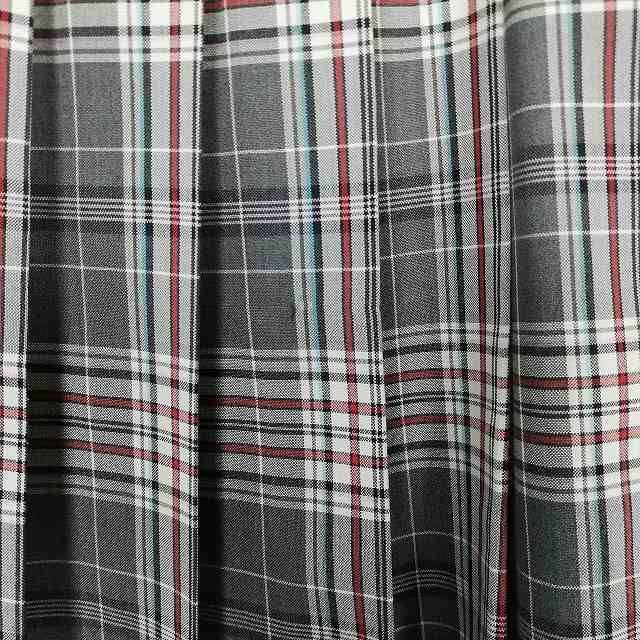 1 jpy school skirt large size summer thing w78- height 49 check middle . high school pleat school uniform uniform woman used IN5410