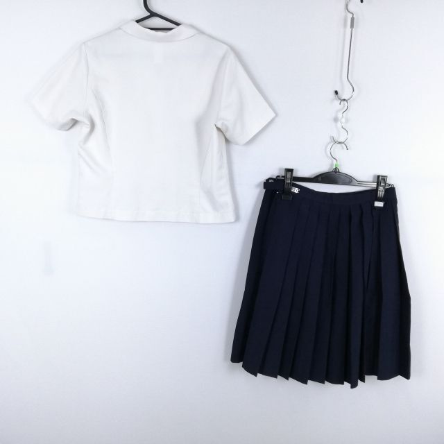 1円 ブラウス スカート 上下2点セット M 夏物 女子 学生服 福岡福間東中学 白 制服 中古 ランクC EY3238の画像2