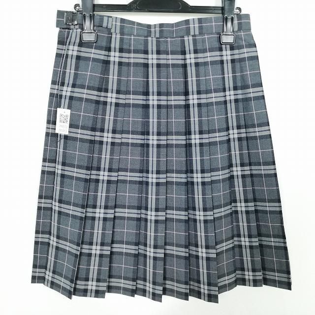 1円 スクールスカート 夏物 w69-丈57 チェック 東京藤村女子中学高校 プリーツ 学生服 制服 女子 中古 IN5513の画像2