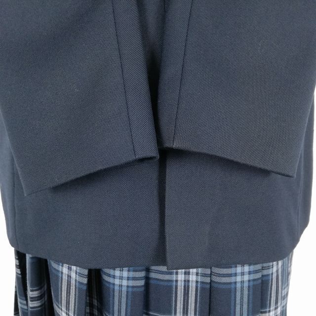 1 иен блейзер проверка юбка лента верх и низ 4 позиций комплект большой размер стрекоза зима предмет женщина школьная форма Osaka Izumi средний . темно-синий форма б/у разряд B NA1702