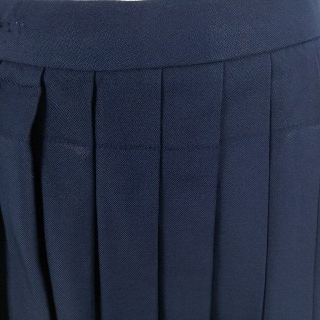 1円 ブレザー スカート リボン 上下4点セット 冬物 女子 学生服 中学 高校 紺 制服 中古 ランクC NA1642の画像7