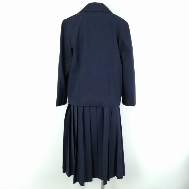 1円 ジャケット スカート 上下2点セット 冬物 女子 学生服 中学 高校 紺 制服 中古 ランクC EY9832の画像2