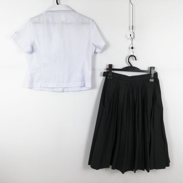 1円 ブラウス スカート 紐タイ 上下3点セット 夏物 女子 学生服 宮崎北高校 白 制服 中古 ランクC EY3536_画像2