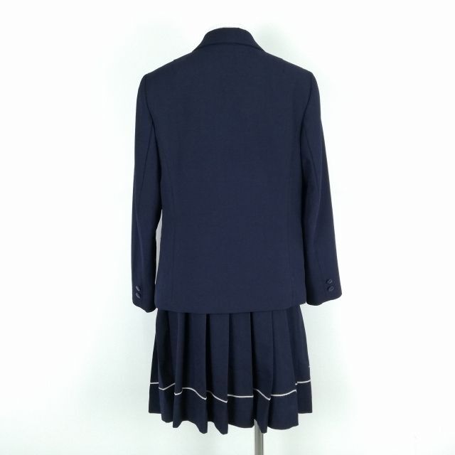 1円 ブレザー スカート 紐タイ 上下4点セット 冬物 女子 学生服 中学 高校 紺 制服 中古 ランクC NA0418_画像2