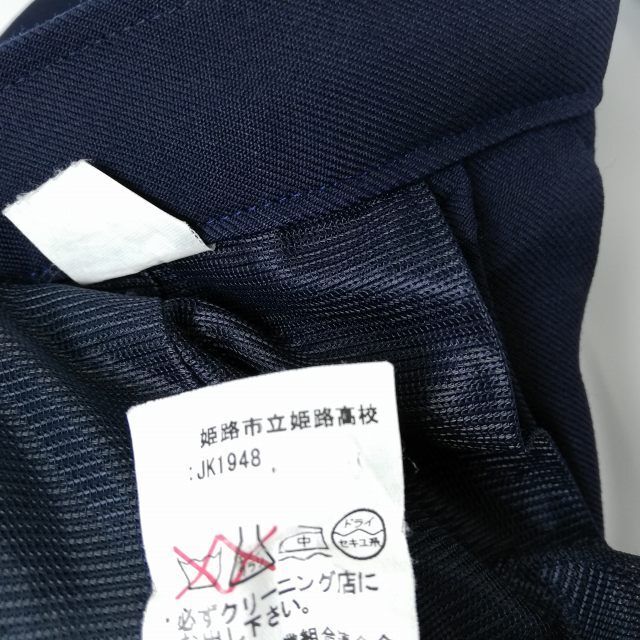1 иен матроска юбка шарф верх и низ 3 позиций комплект указание 175A большой размер зима предмет белый 3шт.@ линия Hyogo префектура Himeji город . Himeji средняя школа темно-синий б/у разряд C NA0933
