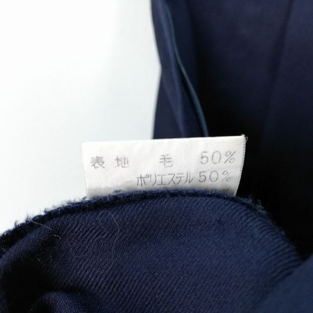 1円 スクールスカート 夏物 w66-丈72 紺 中学 高校 プリーツ 学生服 制服 女子 中古 HK6612_画像5