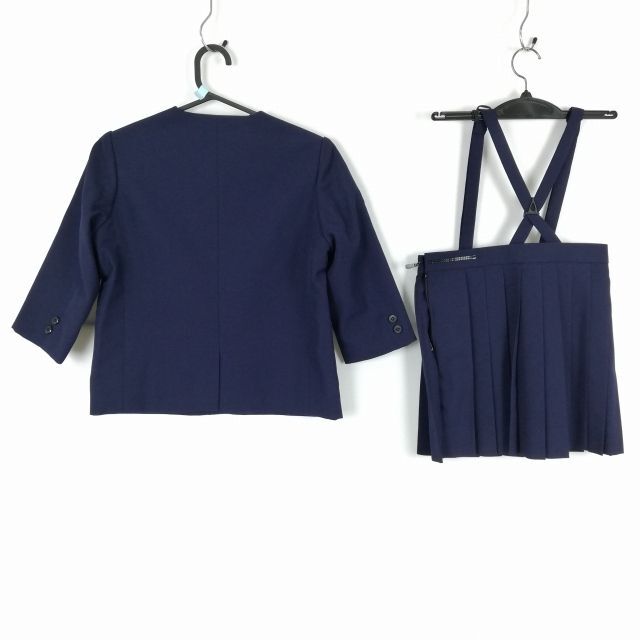 1円 イートン マイクロミニスカート 上下2点セット 125A トンボ 冬物 女子 学生服 中学 高校 紺 制服 中古 ランクC EY6210の画像2