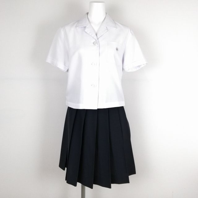 1 jpy blouse skirt top and bottom 2 point set summer thing woman school uniform Kochi . this side high school white uniform used rank C NA0854