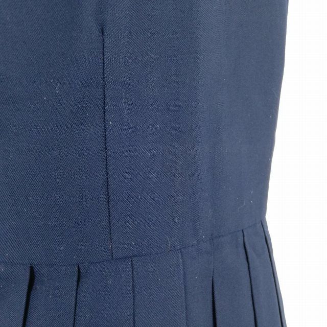 1円 セーラー服 ジャンパースカート スカーフ 上下3点セット 指定 冬物 白2本線 女子 学生服 中学 高校 紺 制服 中古 ランクC NA1231