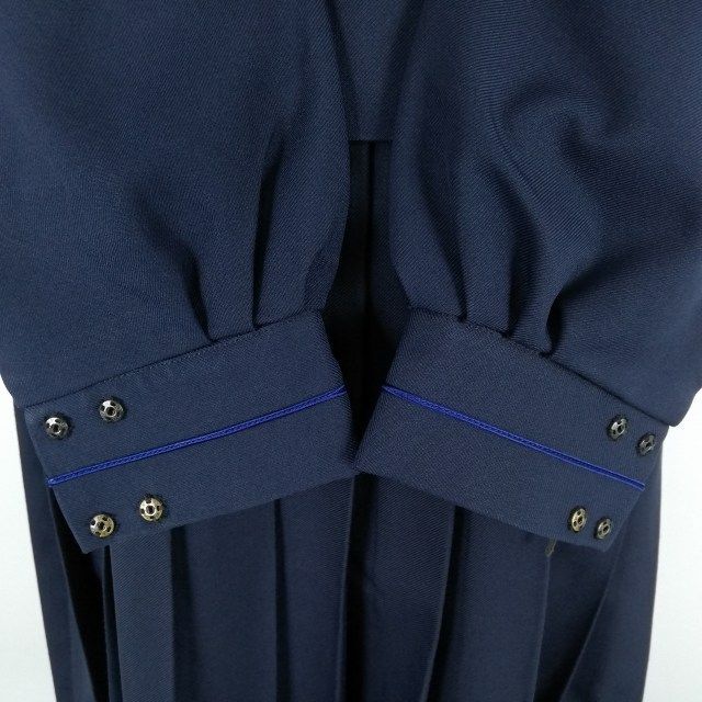 1 jpy sailor suit skirt top and bottom 3 point set 170A large size winter thing blue 1 pcs line woman school uniform Osaka south Ikeda middle . navy blue uniform used rank C NA1989