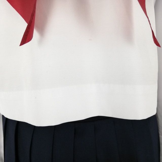 1 иен матроска юбка шарф верх и низ 3 позиций комплект промежуточный одежда белый 3шт.@ линия женщина школьная форма средний . средняя школа белый форма б/у разряд C NA0662