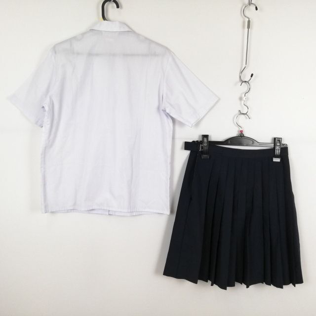 1 jpy blouse skirt top and bottom 2 point set M large size summer thing woman school uniform middle . high school white uniform used rank :C EY4683