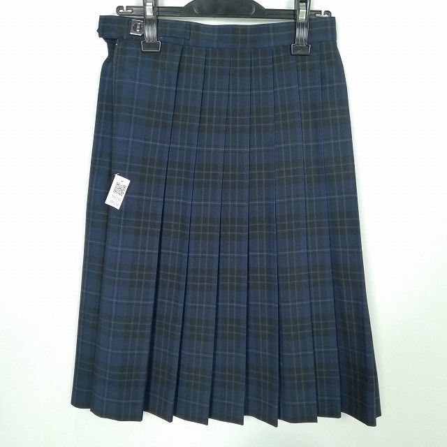 1円 スクールスカート 夏物 w63-丈64 チェック 埼玉所沢東中学 プリーツ 学生服 制服 女子 中古 IN5744_画像2