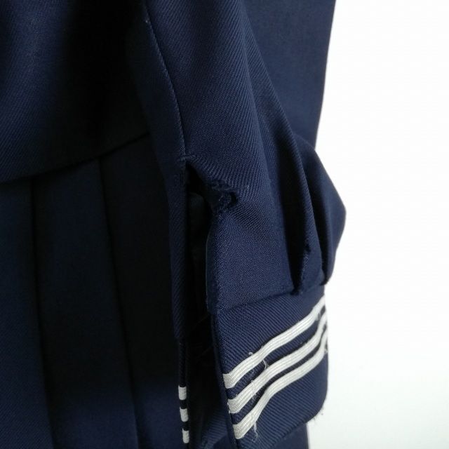 1 jpy sailor suit skirt scarf top and bottom 3 point set designation winter thing white 3ps.@ line woman school uniform Hyogo ornament . higashi middle . navy blue uniform used rank C NA1805