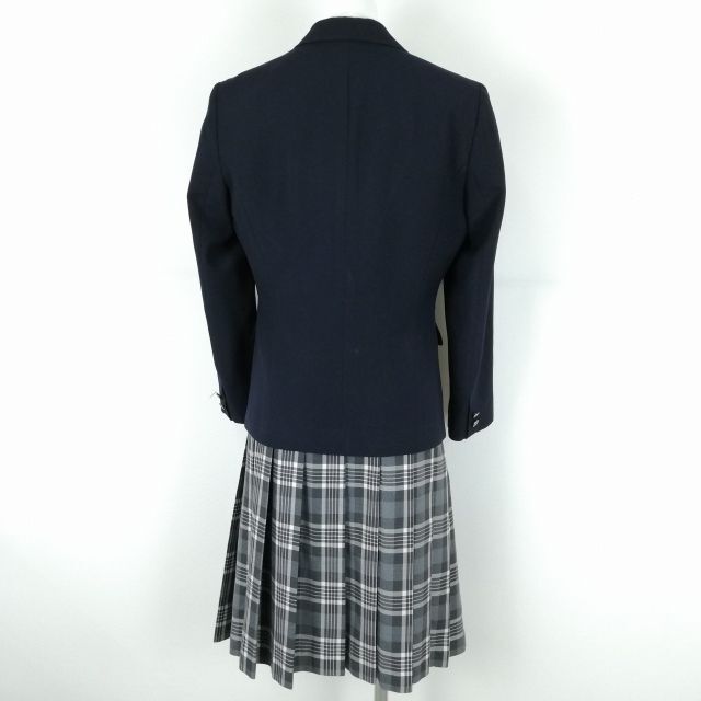 1 иен блейзер проверка юбка лента верх и низ 4 позиций комплект зима предмет женщина школьная форма Osaka Sakura . средняя школа темно-синий форма б/у разряд C NA1892
