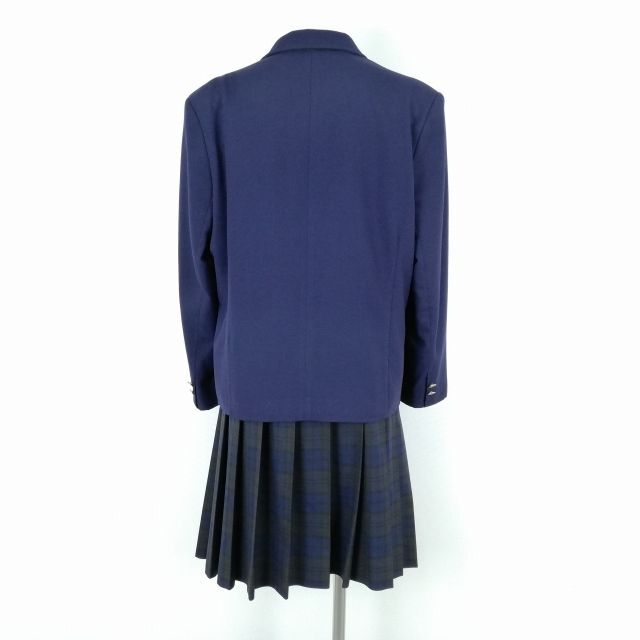 1 иен блейзер проверка юбка лента верх и низ 4 позиций комплект 170A большой размер зима предмет женщина школьная форма Hyogo дешево . средний . цветок темно-синий форма б/у разряд B NA2024