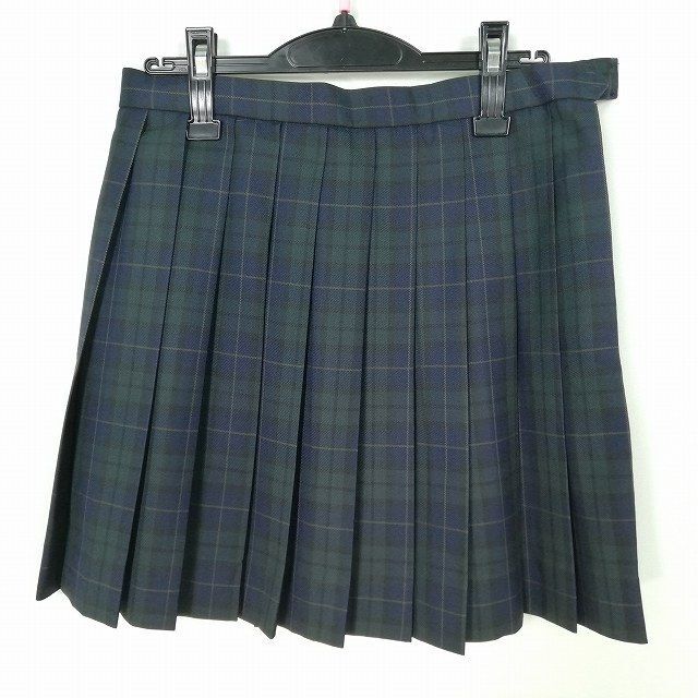 1 jpy school skirt large size winter thing w72- height 45 check Tokyo pine .. high school mini height pleat school uniform uniform woman used IN5976
