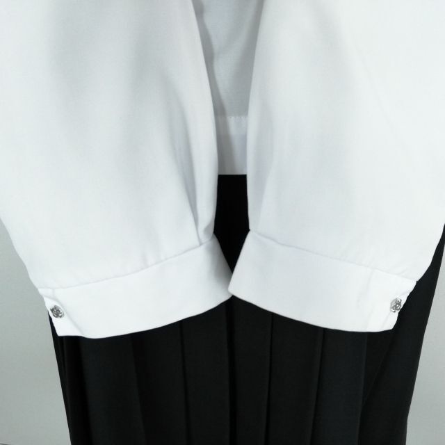 1 иен матроска юбка шнур Thai верх и низ 3 позиций комплект LL большой размер промежуточный одежда чёрный 1 шт. линия женщина школьная форма Okayama утро день средняя школа белый форма б/у разряд C NA1071