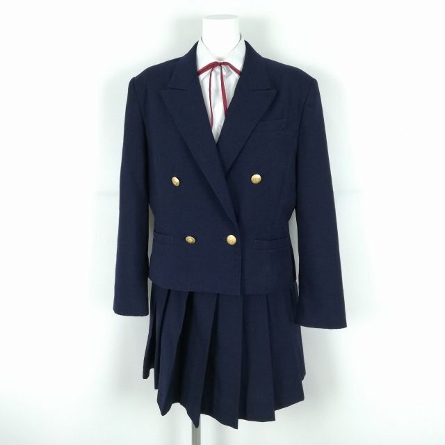 1 jpy blaser miniskirt top and bottom 4 point set designation 170A large size winter thing woman school uniform middle . high school forest britain . navy blue uniform used rank B NA2455
