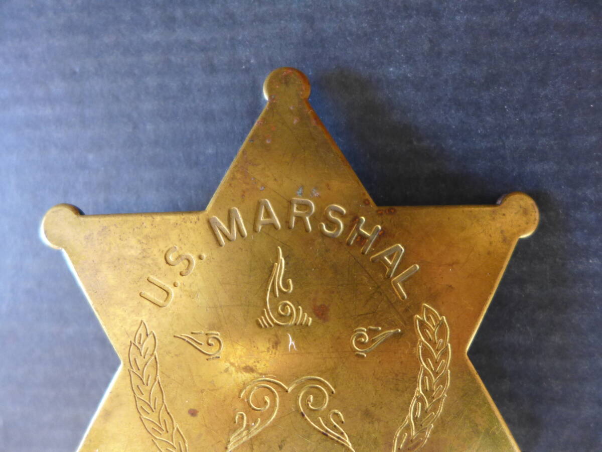 ★ 当時物 中古 U.S. MARSHAL TEXAS 保安官 真鍮製バッチ ★の画像10