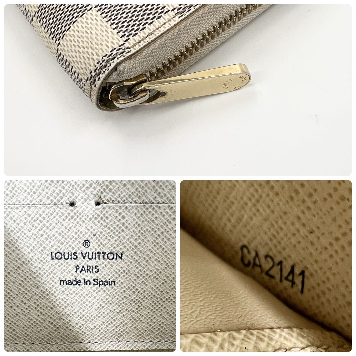 良品 ●LOUIS VUITTON ルイヴィトン 長財布 ダミエ アズール ジッピー ウォレット N41660 / CA2141 ラウンドファスナー メンズ レディース_画像10