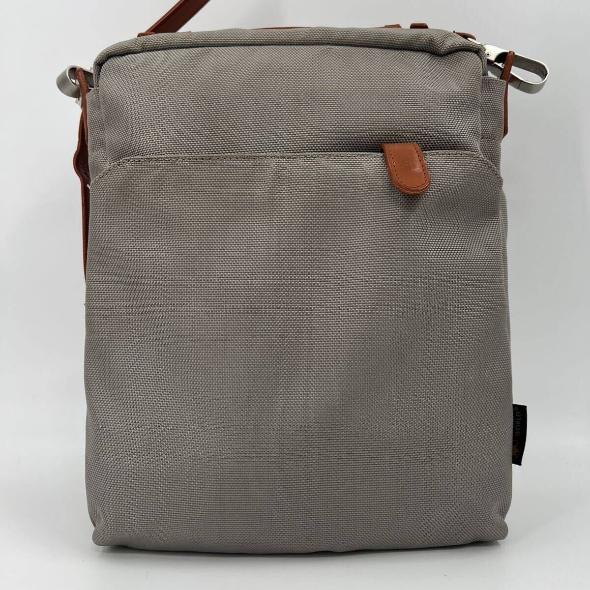  popular /A4 *HUNTING WORLD Hunting World shoulder bag diagonal .. burr stick nylon Ad u-bi men's business gray leather 
