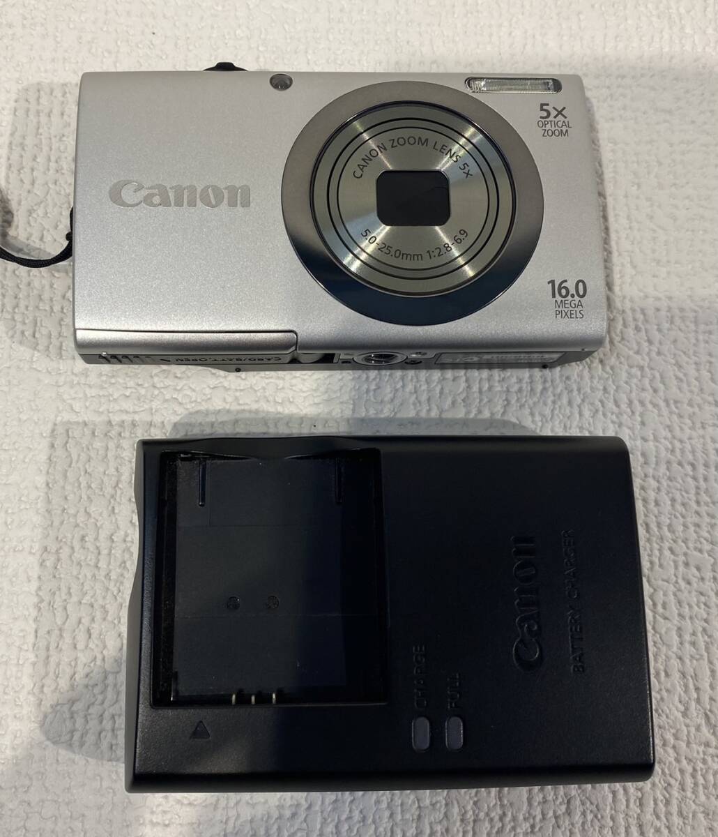 『7649』Canon デジタルカメラ PowerShot A2300 シルバー 光学5倍ズーム 約1600万画素 PSA2300(SL) キャノン 通電/動作確認済み_画像5