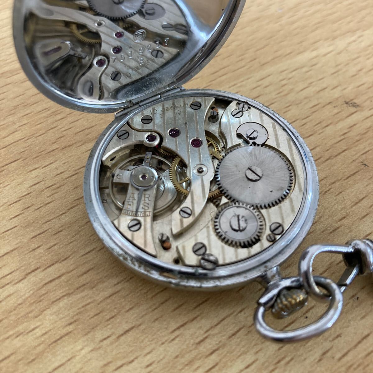 CHRONOMETER クロノメーター JAHANGIR スモセコ アンティーク 機械式 手巻き 懐中時計 時計 稼働品 4 シ 5685の画像9