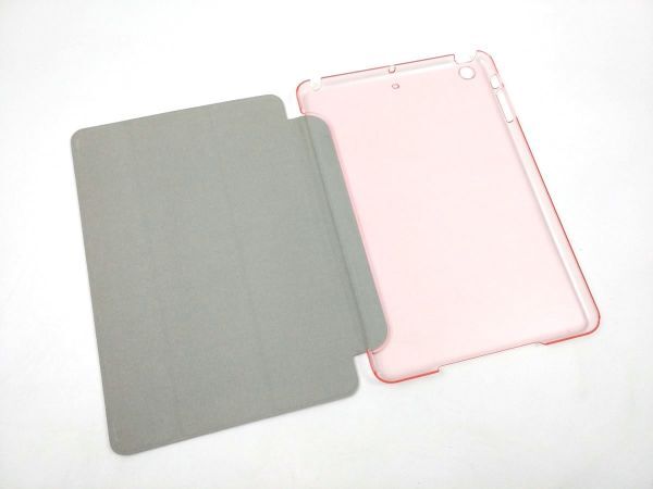 iPad mini1/2/3用 カバー PUレザー+ハードケース 三つ折り スタンド ピンク_画像7