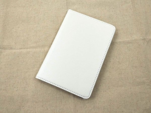 iPad mini4用 カバー PUレザー+ハードケース ゴム 回転タイプ ホワイト_画像1