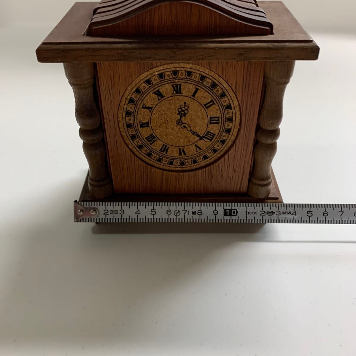 昭和レトロ　ヴィンテージ  時計型　ケース付　木製コースター