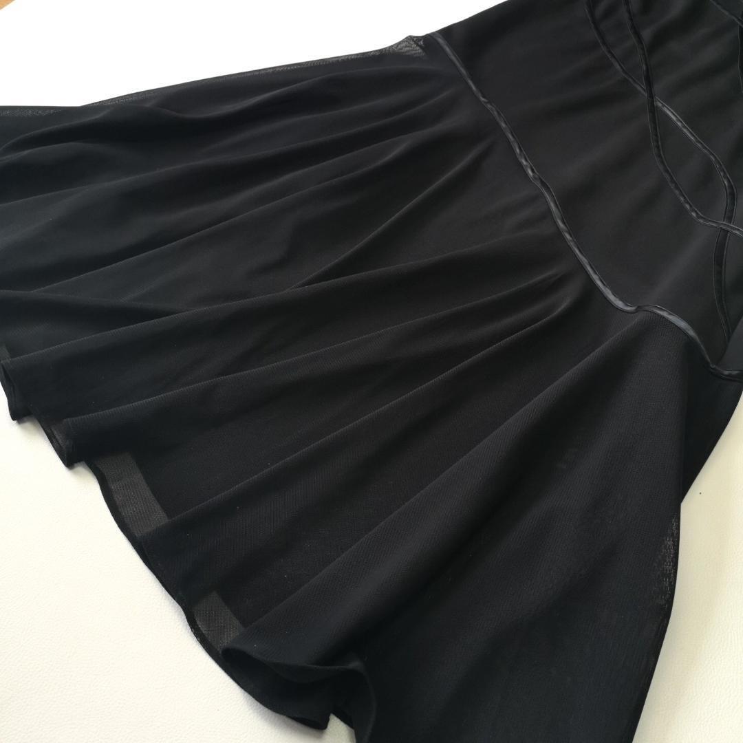 ASTRINOa -тактный lino большой размер 17 номер 4L соответствует asimeto Lee длинное платье One-piece чёрный исполнение .. еда женский 