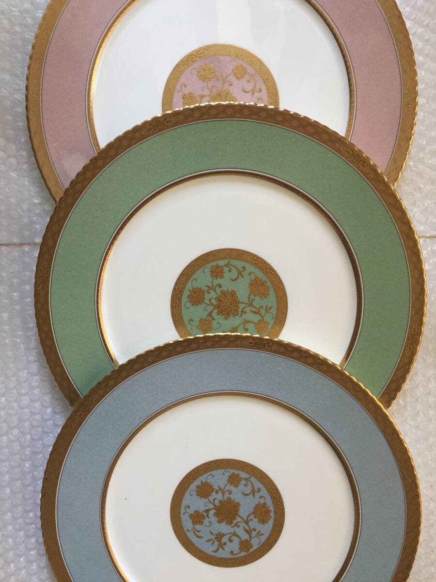 ノリタケ Noritake ヨシノ 直径約30㎝ ピンク/ グリーン/ 空色 3色セット 美品 食器