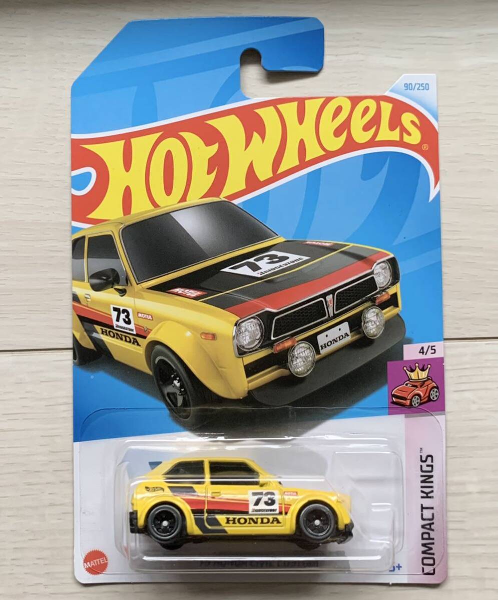 箱発送 ★ ホットウィール ベーシック '73 ホンダ シビック カスタム ★ 1/64 ミニカー ★ Hot Wheels ★ CIVIC CUSTOM 新品の画像1