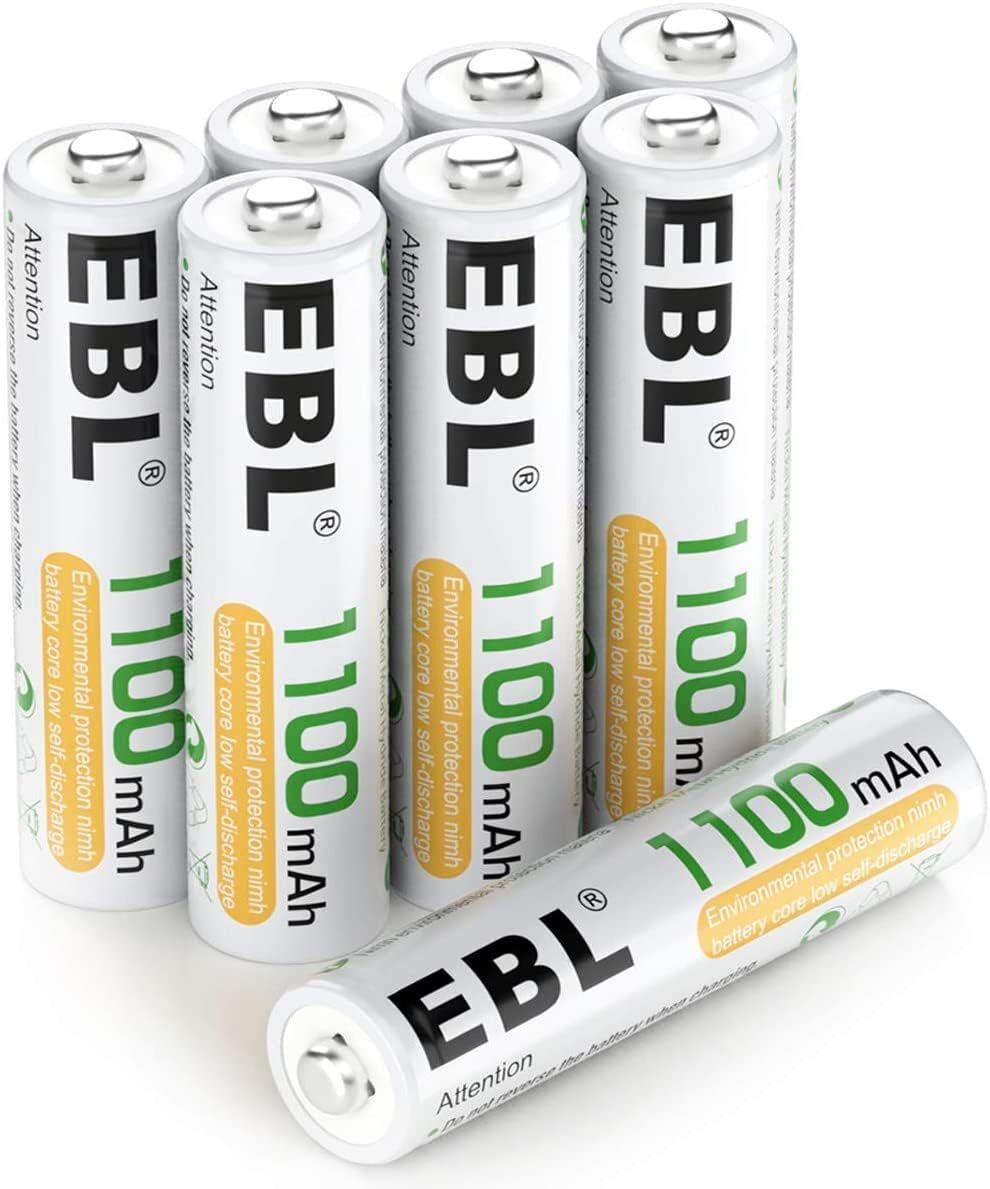単4電池 充電式 1100mAhニッケル水素充電式電池、収納ケース付き8パック 電池 単4 充電式 充電式単四 単四充電池の画像1