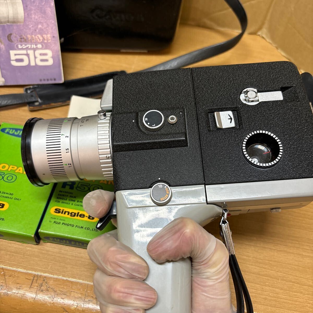 TA-691☆80サイズ☆ 8mmシネカメラ Canon / キャノン Single 8 518/シングル-8 518 動作未確認ジャンク品の画像6